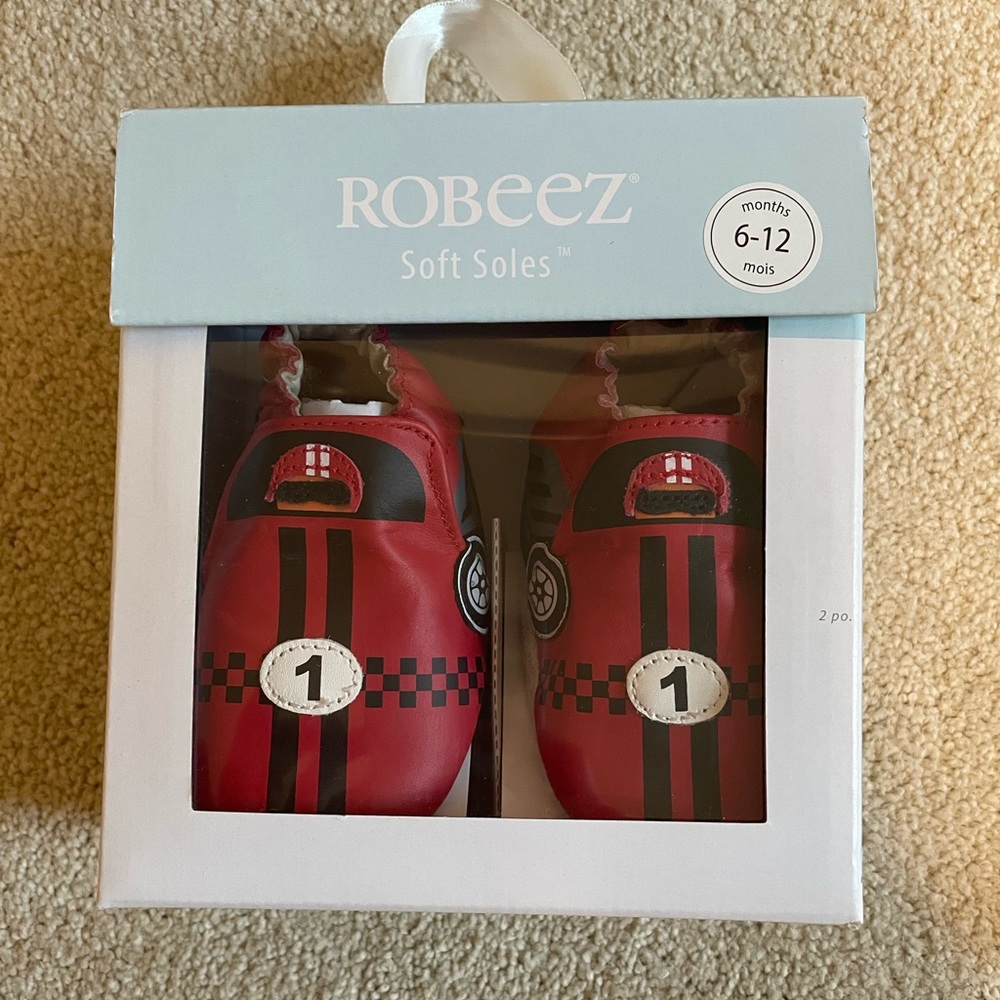 Robeez® Size 6-12M Racer Casual Shoe in Red